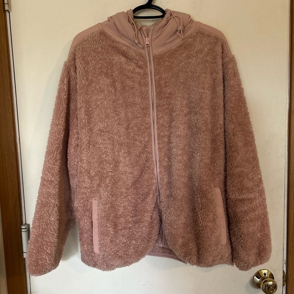 ZYIA Jackets & Blazers - ZYIA Soft Blush Pink Teddy Bear Zip Up  Jacket XXL